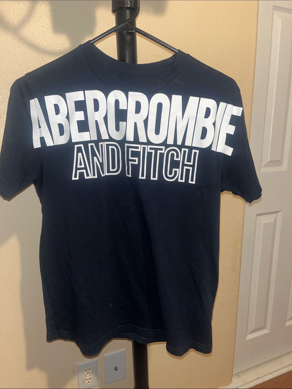 Abercrombie & Fitch Navy T-Shirt with White Logo